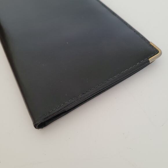 Dunhill Designer Checkbook Card Slim Bill Holder Wallet Black Bifold Leather - Picture 7 of 12